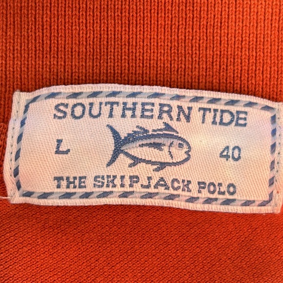Southern Tide Skipjack Polo Shirt in Rust Size Large /40 w Measurements - Picture 3 of 11